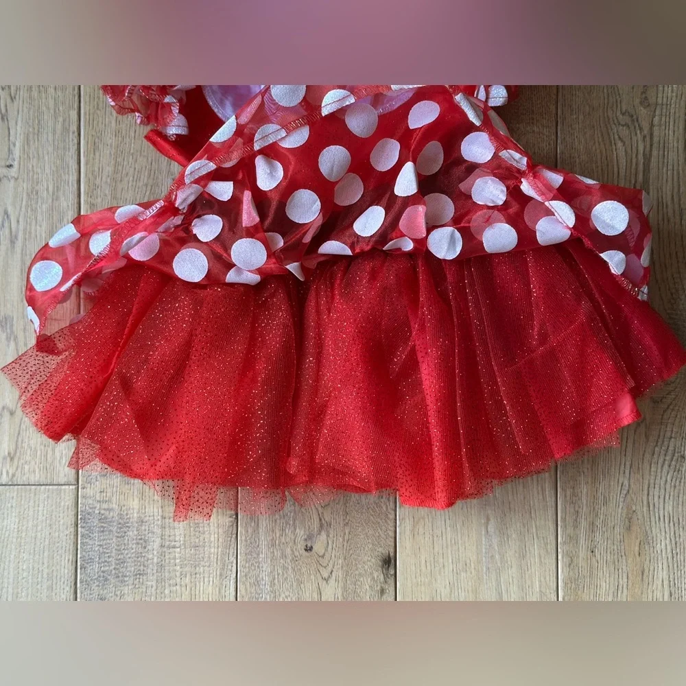 Disney Minnie Mouse Red Polka Dot Dress Up Halloween Costume size 2T